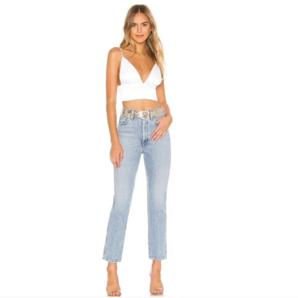 Superdown Gene Satin Top - White XS V-Neck Women's Top - Picture 3 of 8